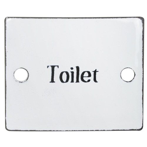 IB Laursen Schild aus Emaille Toilet, L6 x B5cm, weiss