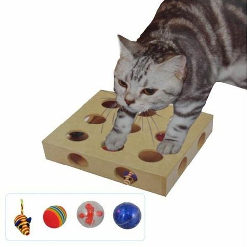 Buri - Beschäftigungsspielzeug für Katzen Katzenspielzeug Katzenbrett Spielkasten