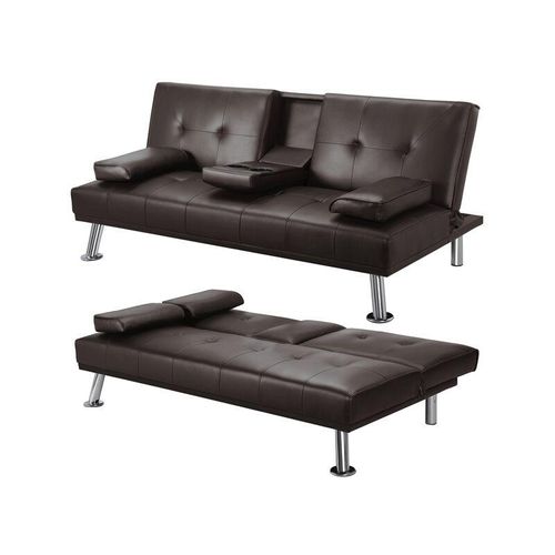 Klappbares Schlafsofa Couch mit Bettfunktion Bettsofa mit Großer Liegefläche von 167 cm l × 94 cm b fürs Wohnzimmer/Schlafzimmer/Heimkino/Gästezimmer