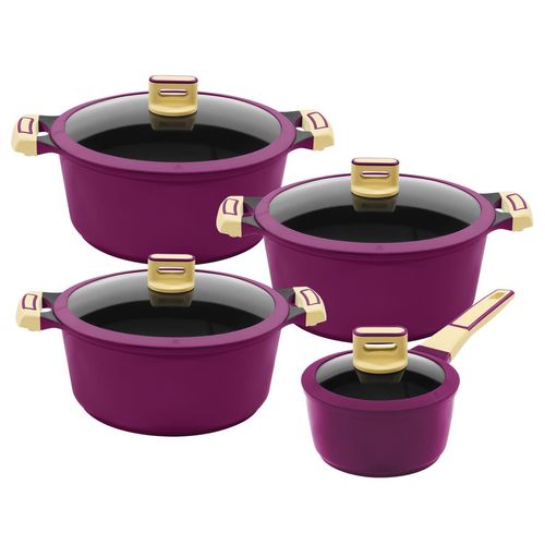 8tlg. Kochtopfset GOURMET AUBERGINE