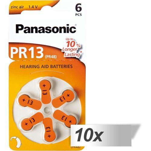 10x1 Panasonic PR 13 Hörgeräte Zellen Zinc Air 6er Rad