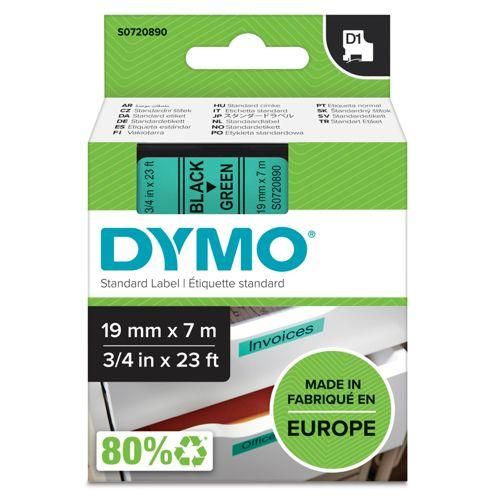 Dymo D1 Schriftband 19 mm x 7 m schwarz auf grün 45809