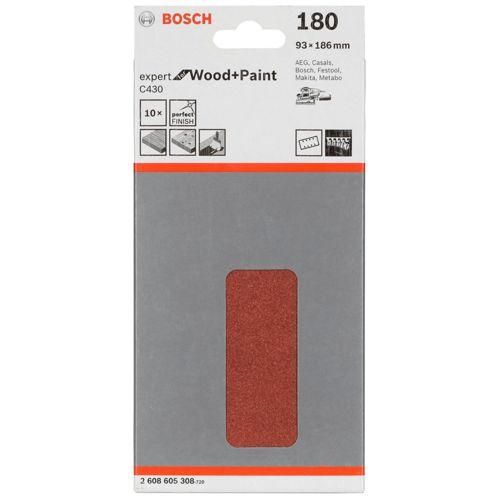 Bosch Schleifblatt C 430 Holz + Lack 93x186MM Körnung 180 10 St.