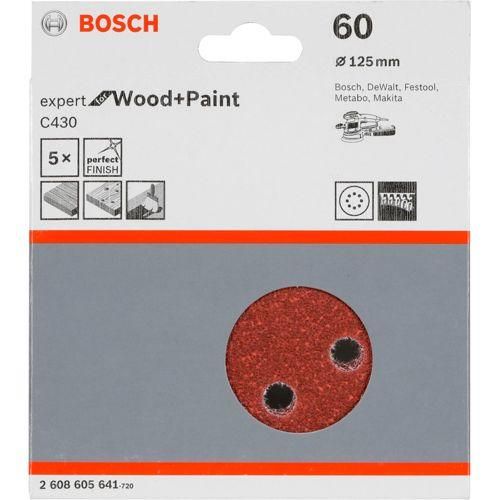 Bosch Schleifblatt C 430 D125MM Holz Körnung 60 5 St.