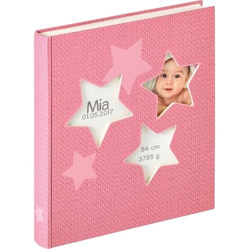 Walther Estrella rosa 28x30,5 50 weiße Seiten Babyalbum UK133R