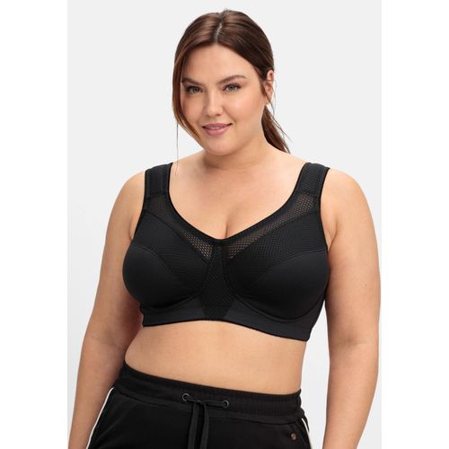 Sport-BH aus COOLMAX®, mit Netzeinsätzen, schwarz, Gr.105B