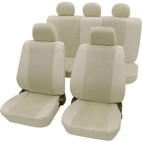 Petex - 26174809 Sydney Sitzbezug 11teilig Polyester Beige Fahrersitz, Beifahrersitz, Rücksitz