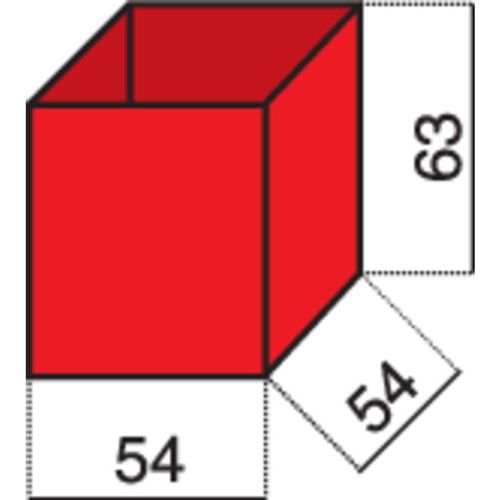 ROT – Hünersdorff Sortimentskoffer-Einsatz (l x b x h) 54 x 54 x 63 mm Anzahl Fächer: 1 Inhalt 1 St.