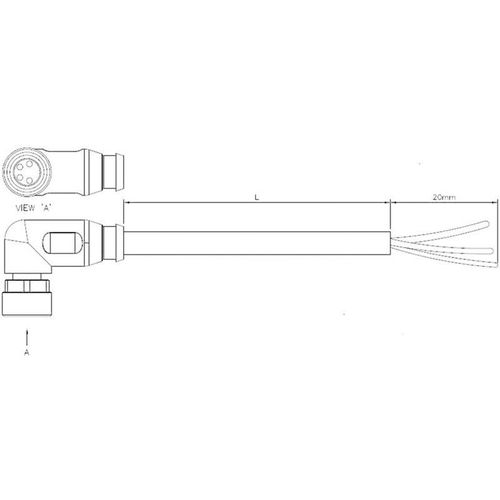 Te Connectivity – 1-2273083-1 Sensor-/Aktor-Steckverbinder, konfektioniert M12 Buchse, gewinkelt 1.50