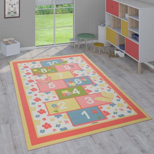 Kinder-Teppiche, Kurzflor-Teppiche für Kinderzimmer mit vers. Designs Spielteppiche Bunt 300x400 cm, Pink 3 - Paco Home