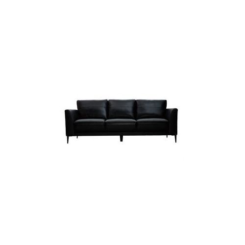 3-Sitzer schwarzes Ledersofa JOPLIN - Büffelleder