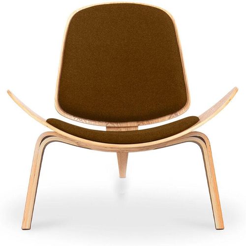 Designer-Sessel – Skandinavischer Sessel – Stoffbezug – Lucy Braun – Massive Eiche, Stoff, Stoff, Holz – Braun