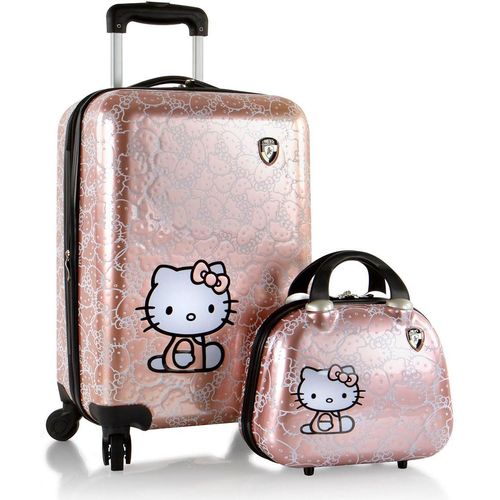 Kinderkoffer HEYS "Kinderreiseset Hello Kitty roségold" Gr. B/H/T: 34 cm x 53 cm x 24 cm 31,8 l, rosegold (roségold) Koffer Handgepäck-Koffer