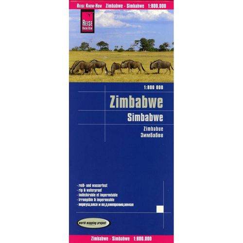 Reise Know-How Landkarte Simbabwe 1 : 800.000 - Peter Rump Verlag, Karte (im Sinne von Landkarte)
