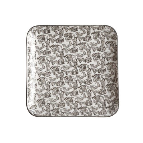 Chic Antique Arés Teller mit Muster, 20 x 20 cm, mokka