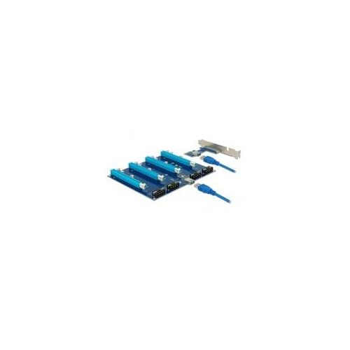 Riser Karte PCI Express x1 > 4 x PCIe x16, Riser Card mit 60 cm USB Kabel