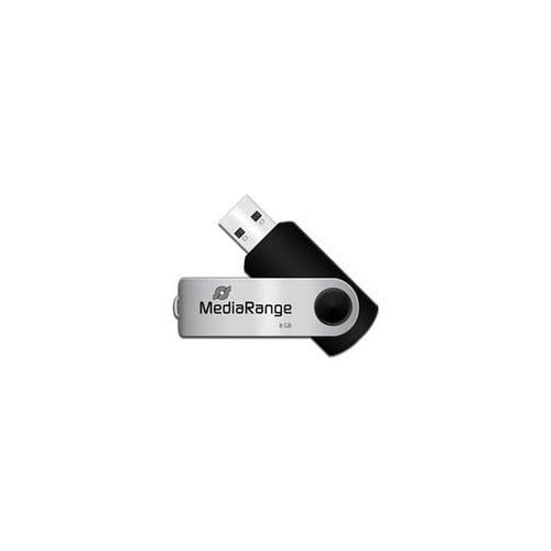 Flexi-Drive 8 GB, USB-Stick schwarz/silber, USB-A 2.0, Ohne Logo