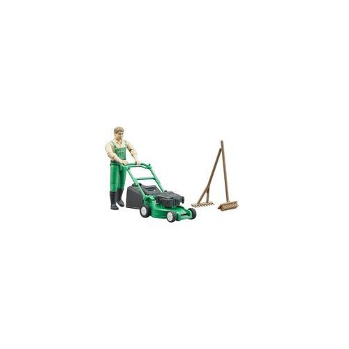 bworld Gärtner mit Rasenmäher, Spielfigur