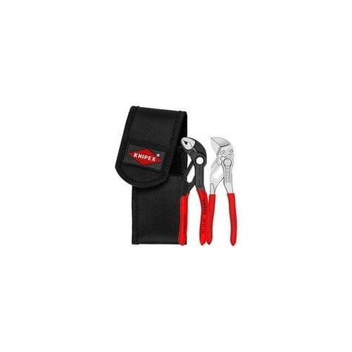 Mini-Zangenset, in Werkzeug-Gürteltasche, Zangen-Set rot/schwarz, 2-teilig