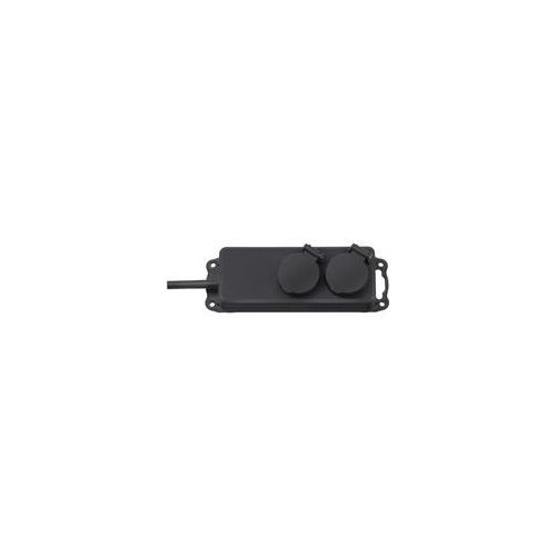 Outdoor-Steckdosenleiste IP44, 2-fach schwarz, 2 Meter