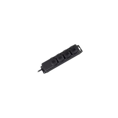 Outdoor-Steckdosenleiste IP44, 4-fach schwarz, 2 Meter