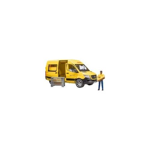 MB Sprinter DHL mit Fahrer, Modellfahrzeug gelb