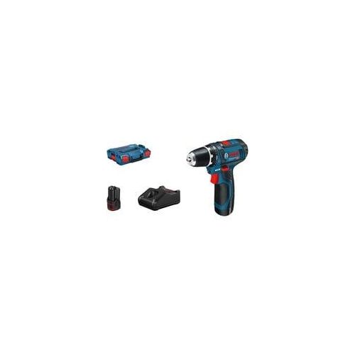 Akku-Bohrschrauber GSR 12V-15 Professional, 12 Volt blau/schwarz, 2x Li-Ionen Akku 2,0Ah, in L-BOXX