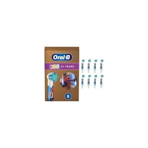 Oral-B Kids Spiderman 8er, Aufsteckbürste weiß, Frustfreie Verpackung