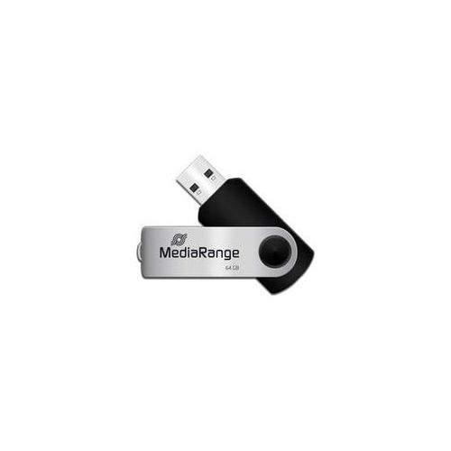 Flexi-Drive 64 GB, USB-Stick schwarz/silber, USB-A 2.0