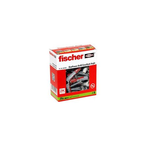 EasyHook Angle DuoPower 8x40, Dübel weiß, 25 Stück, mit EasyHook Winkelhaken