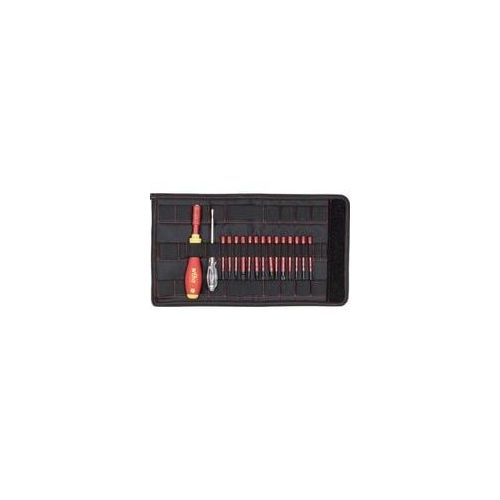 Schraubendreher mit Bithalter electric slimVario Starter-Set rot/gelb, 17-teilig, mit slimBits