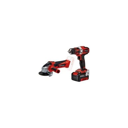 Werkzeug-Set TE-TK 18/2 Li Kit rot/schwarz, Akku-Bohrschrauber und Akku-Winkelschleifer, Li-Ion-Akku 4,0Ah