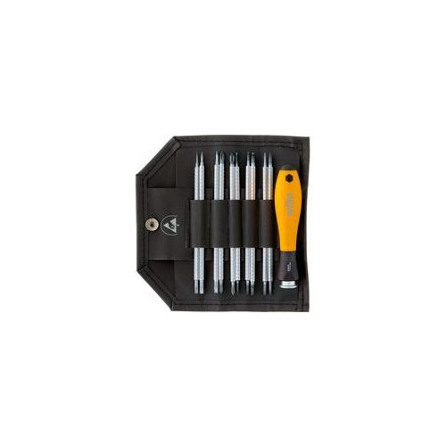 Schraubendreher mit Wechselklingen-Set SYSTEM 4 ESD gelb/schwarz, 11-teilig, mit Rolltasche