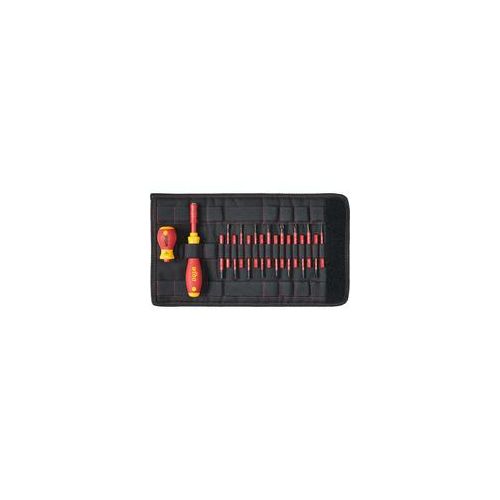Schraubendreher und Bit Set electric slimVario rot/gelb, 19-teilig, mit slimBits