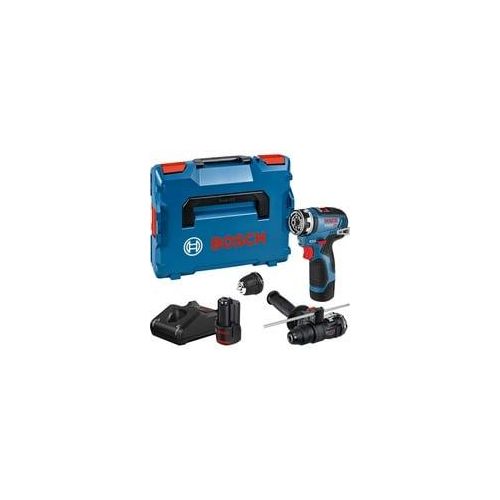 Akku-Bohrschrauber GSR 12V-35 FC Professional, 12Volt blau/schwarz, 2x Li-Ionen Akku 3,0Ah, mit FlexiClick Aufsätzen, L-BOXX