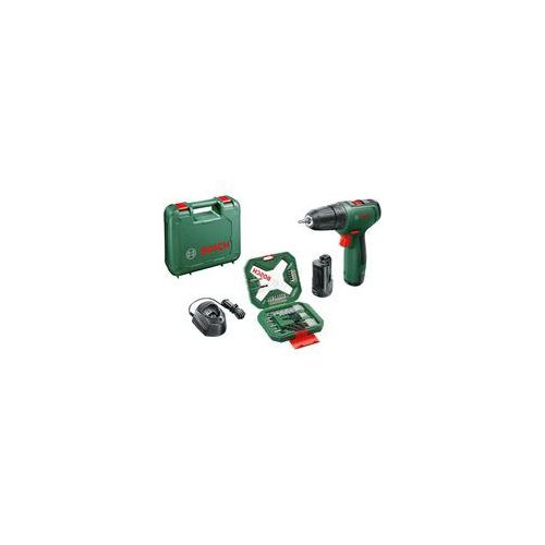 Akku-Bohrschrauber EasyDrill 1200 + 34-teiliges Bit- und Bohrer-Set grün/schwarz, 2x Li-Ionen Akku 1,5Ah, Koffer