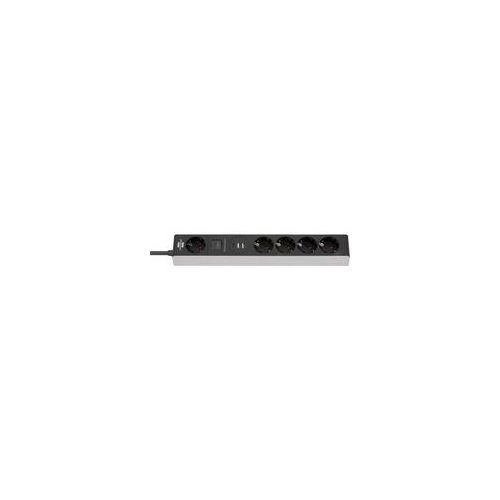 Steckdosenleiste 5-fach grau/schwarz, 1,5 Meter, 2x USB-A, 1x USB-C Power Delivery