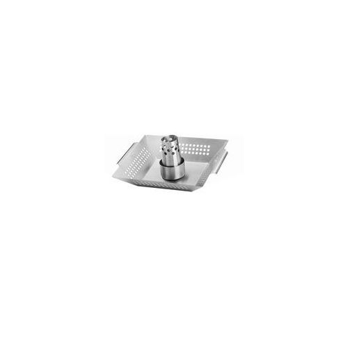 Edelstahl Geflügelhalter & Gemüsekorb, Grillkorb silber