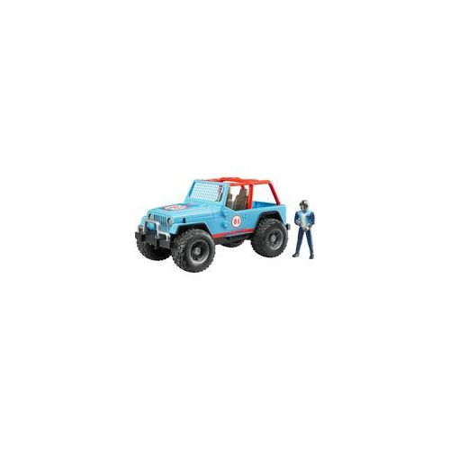Jeep Cross Country Racer mit Rennfahrer, Modellfahrzeug blau