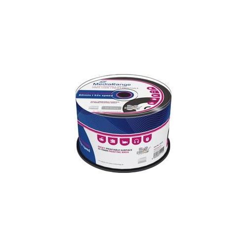 CD-R 700 MB, CD-Rohlinge 52fach, 50 Stück, bedruckbar, Vinyl-Opt.
