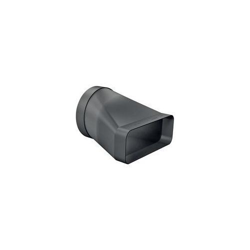 Adapterstück HEZ9VDSI0, Ø 150mm, Rohr schwarz, rund>flach, männlich