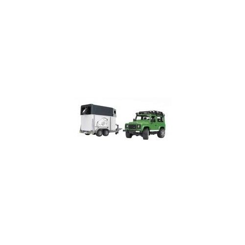 Land Rover Defender mit Pferdeanhänger, Modellfahrzeug mit einem Pferd