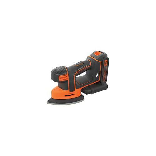 Akku-Dreieckschleifer Mouse BDCDS18, 18Volt, Deltaschleifer orange/schwarz, Li-Ionen Akku 1,5Ah