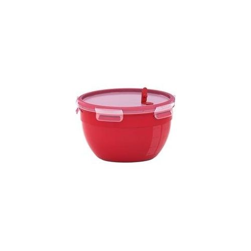 CLIP & MICRO Mikrowellendose 2,6 Liter rot, rund, mit Deckel
