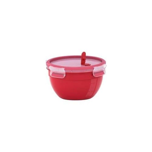 CLIP & MICRO Mikrowellendose 1,1 Liter rot, rund, mit Deckel