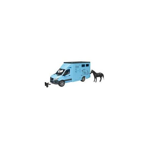 MB Sprinter Tiertransporter mit Pferd, Modellfahrzeug blau