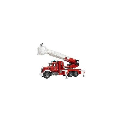 MACK Granite Feuerwehrleiterwagen, Modellfahrzeug rot/weiß, mit Pumpe