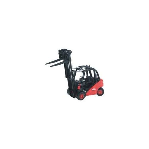 Linde Gabelstapler H30D, Modellfahrzeug schwarz/rot, mit Anhängerkupplung und 2 Paletten