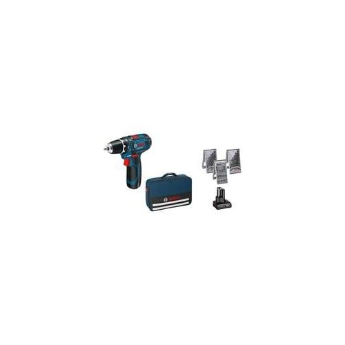 Akku-Bohrschrauber GSR 12V-15 Professional, 12Volt blau/schwarz, 1x Li-Ionen Akku 2,0Ah, 1x Li-Ionen Akku 4,0Ah, Bits & Bohrer