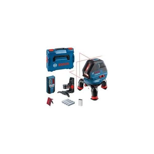 Linienlaser GLL 3-50 Professional, mit Empfänger, Kreuzlinienlaser blau/schwarz, L-BOXX 136, rote Laserlinien
